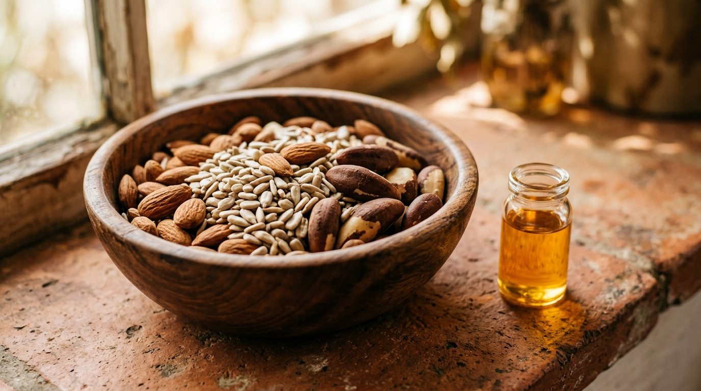 Selênio e Vitamina E: os antioxidantes da fertilidade, essenciais para quem deseja engravidar.